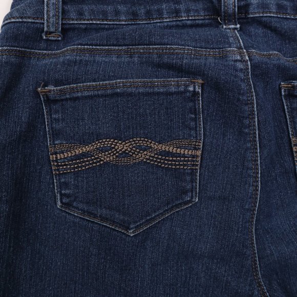 Roz & Ali 5 Pocket Straight leg Jeans Embroidered Pockets Blue Size 6 Average - Picture 9 of 11